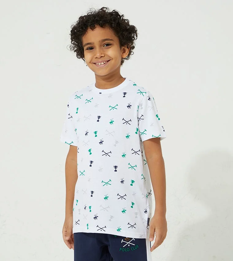 Fit printed polo t-shirt